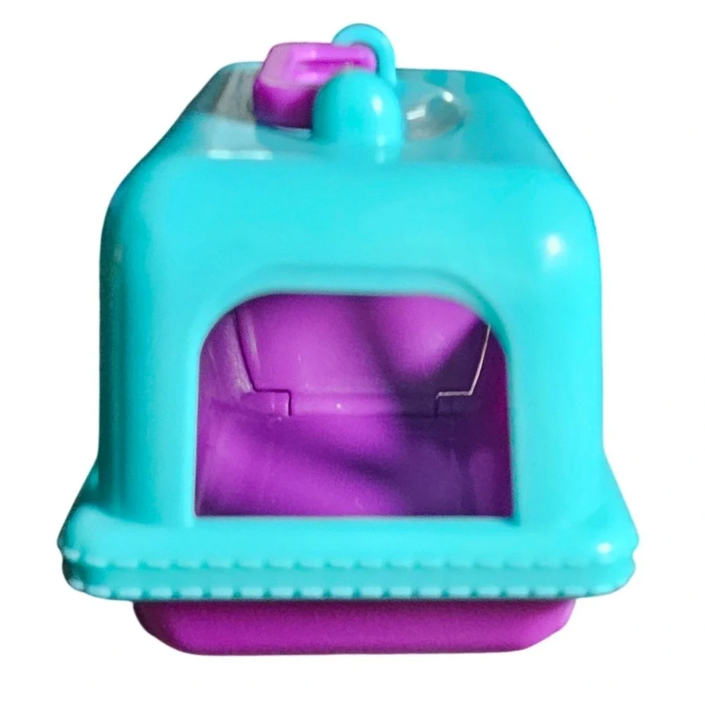 Just Play LLC Puppy In My Pocket Pet Carrier Toy Teal Purple Paw Print 2426LH